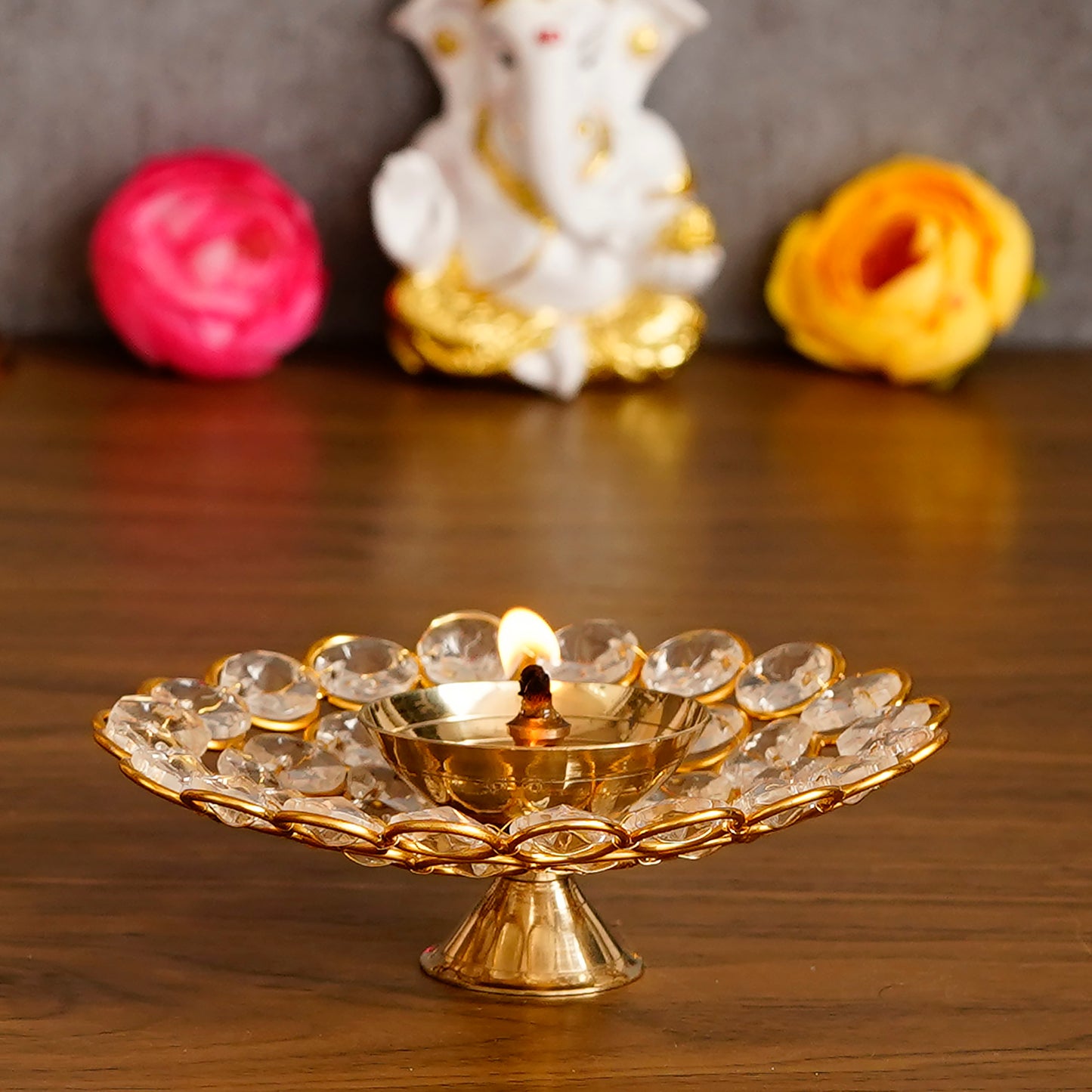 Bowl Shape Crystal Tea Light Holder